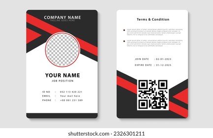 Modern corporate identity card design template. Company employee ID card design. Vector