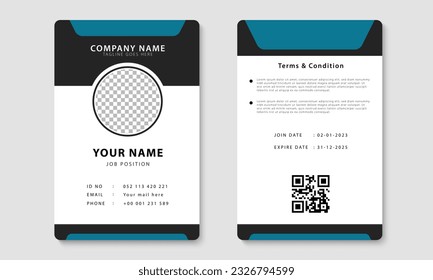 Modern corporate identity card design template. Company employee ID card design. Vector