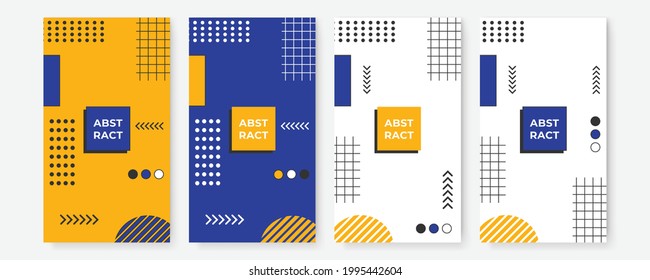 Modern corporate identity cover business vector design, flier brochure advertising abstract background. Leaflet poster social media template, Annual report for presentation, memphis style