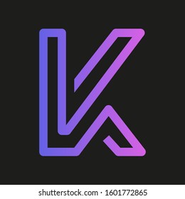 Modern corporate identity k typography logo icon