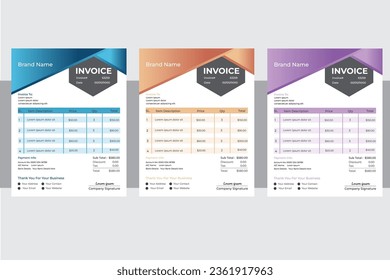Modern Corporate invoice Design Template.