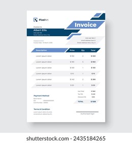 Modern corporate invoice design template