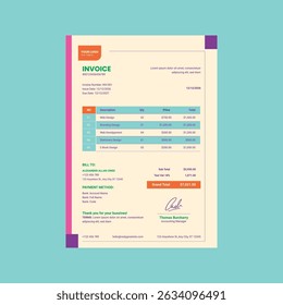 Modern Corporate Invoice Template Design