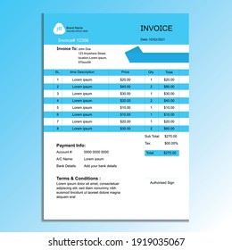 Modern corporate Invoices and customer cash memo