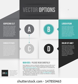Modern corporate layout with 4 options. EPS10.