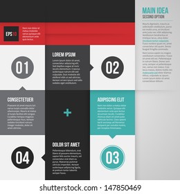 Modern corporate layout with 4 options. EPS10.