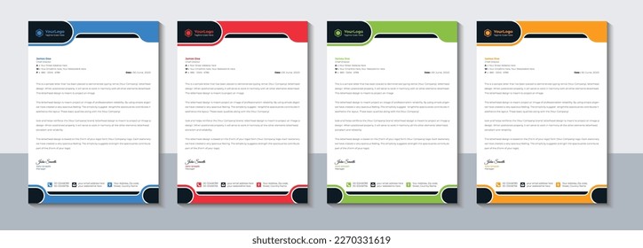 Modern corporate letterhead design template, Vector illustration