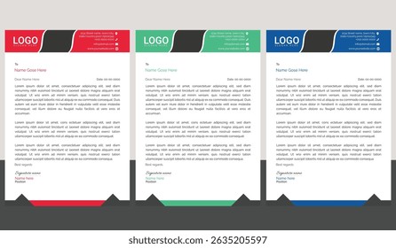 Modern corporate letterhead template Bundle with a clean layout, ideal for business communication, branding documents, and professional office use