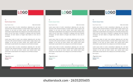 Modern corporate letterhead template Bundle with a clean layout, ideal for business communication, branding documents, and professional office use