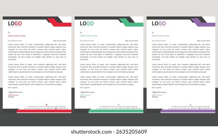 Modern corporate letterhead template Bundle with a clean layout, ideal for business communication, branding documents, and professional office use