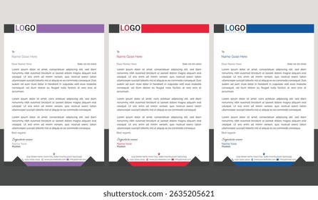 Modern corporate letterhead template Bundle with a clean layout, ideal for business communication, branding documents, and professional office use