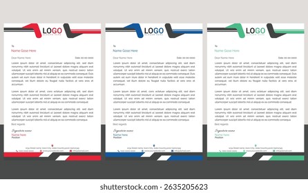 Modern corporate letterhead template Bundle with a clean layout, ideal for business communication, branding documents, and professional office use