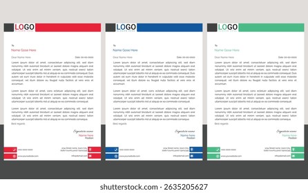 Modern corporate letterhead template Bundle with a clean layout, ideal for business communication, branding documents, and professional office use