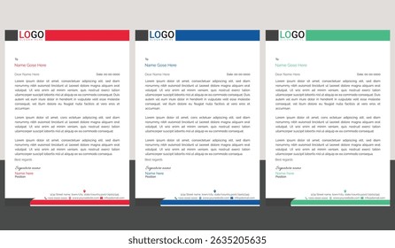 Modern corporate letterhead template Bundle with a clean layout, ideal for business communication, branding documents, and professional office use