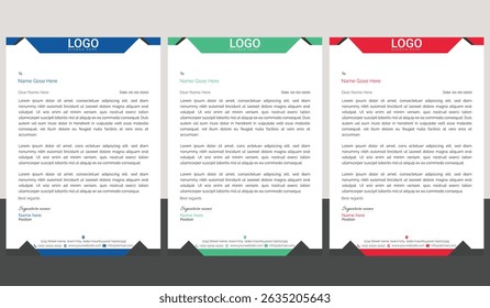 Modern corporate letterhead template Bundle with a clean layout, ideal for business communication, branding documents, and professional office use