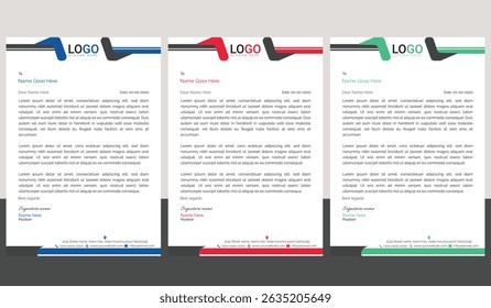Modern corporate letterhead template Bundle with a clean layout, ideal for business communication, branding documents, and professional office use