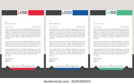Modern corporate letterhead template Bundle with a clean layout, ideal for business communication, branding documents, and professional office use