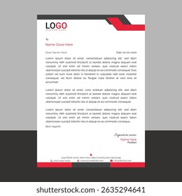 Modern corporate letterhead template with clean layout and sharp lines, ideal for business communication, branding documents, and professional office use