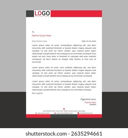 Template en-tête d'entreprise moderne avec une disposition propre et des lignes nettes, idéale pour la communication d'entreprise, les documents de marque et l'utilisation professionnelle de bureau