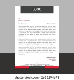 Modern corporate letterhead template with clean layout and sharp lines, ideal for business communication, branding documents, and professional office use