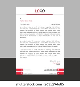 Modern corporate letterhead template with clean layout and sharp lines, ideal for business communication, branding documents, and professional office use