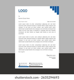 Modern corporate letterhead template with clean layout and sharp lines, ideal for business communication, branding documents, and professional office use
