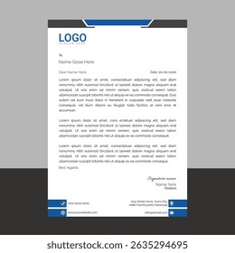 Modern corporate letterhead template with clean layout and sharp lines, ideal for business communication, branding documents, and professional office use