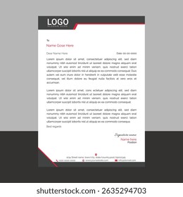 Modern corporate letterhead template with clean layout and sharp lines, ideal for business communication, branding documents, and professional office use