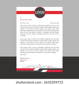 Modern corporate letterhead template with clean layout and sharp lines, ideal for business communication, branding documents, and professional office use