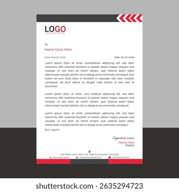 Modern corporate letterhead template with clean layout and sharp lines, ideal for business communication, branding documents, and professional office use