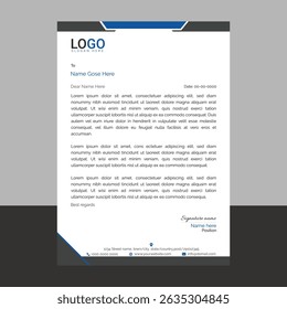 Modern corporate letterhead template with clean layout and sharp lines, ideal for business communication, branding documents, and professional office use