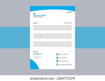 Modern corporate letterhead template design for your project, vector design.