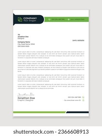 Modern corporate letterhead template design. Creative and Professional business letterhead design 
template. Letterhead template in flat style.