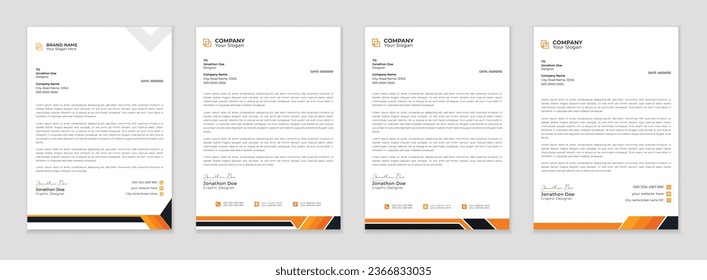 Modern corporate letterhead template design. Creative and Professional business letterhead design 
template. Letterhead template in flat style
