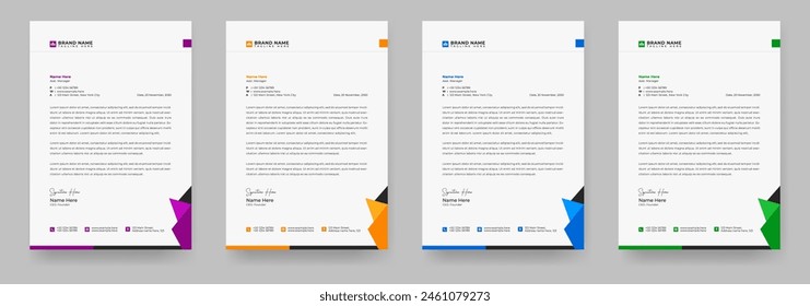 Modern corporate letterhead template design. Elegant Flat Design Vector Illustration