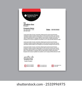 Modern corporate letterhead template design. Creative and Professional business letterhead design template. 