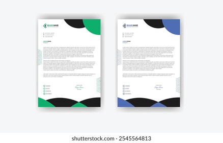 Modern corporate letterhead template design. Creative and Professional business letterhead design template.