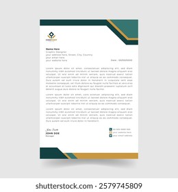 Modern Corporate Letterhead Template Design