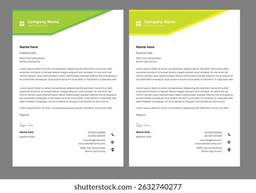 Modern corporate letterhead template design for your project, vector design.