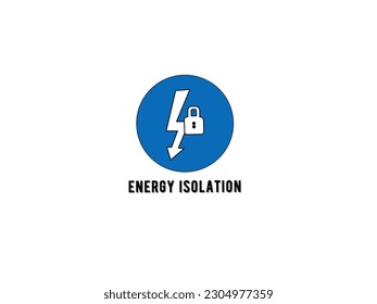 Modern Corporate Life Saving Rules icons vector illustration of Energy Isolation with blue and white style isolated