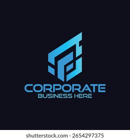 Modern Corporate Logo with a Futuristic Design A striking corporate logo featuring a stylized, geometric, and digitally inspired design.