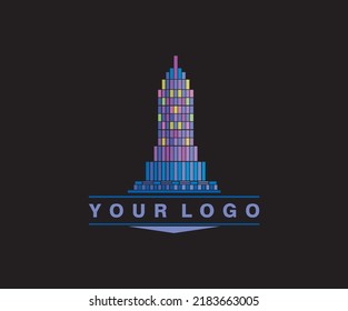 modern corporate logo template with building skyscraper. useful for business company logo