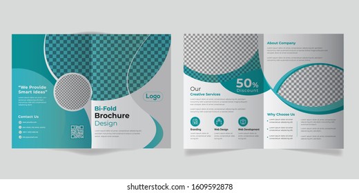 Modern Corporate Or Medical Bi-fold Brochure Design Template 