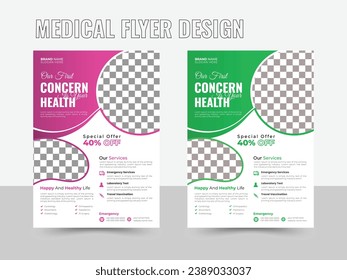 Modern corporate medical flyer or poster design layout.