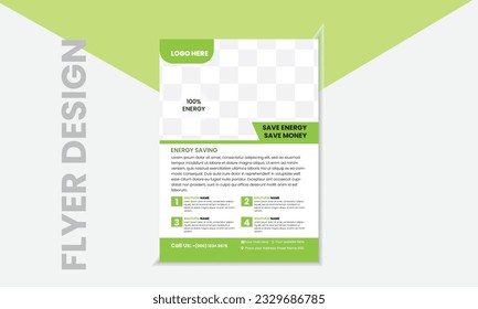 Modern Corporate nature Creative Colorful Business Flyer Template Design with green color. for poster flyer brochure cover.