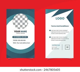 Modern corporate office employee id card template design