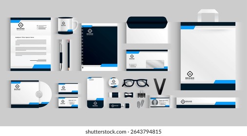 modern corporate office stationery banner in collection vector