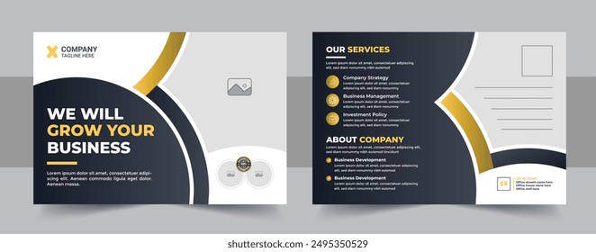 Modern corporate postcard design template or amazing and modern eddm postcard design template layout. Print Ready Corporate Professional Business Postcard, Event Card Design