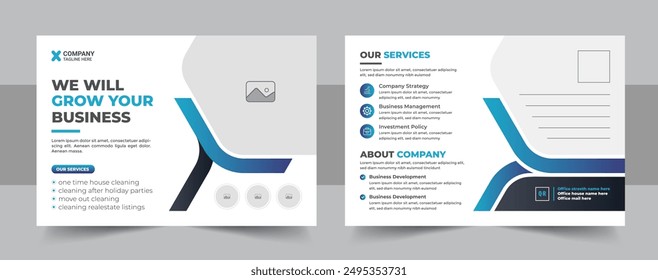 Modern corporate postcard design template or amazing and modern eddm postcard design template layout. Corporate business vector postcard or eddm postcard design template