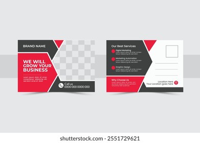 Modern corporate postcard design, This postcard templates designed exclusively for company, agency, marketing